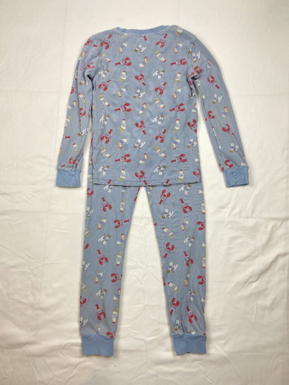 Janie & Jack Boys Blue Coastal Themed Pajamas Size 7 100% Cotton - Picture 7 of 9